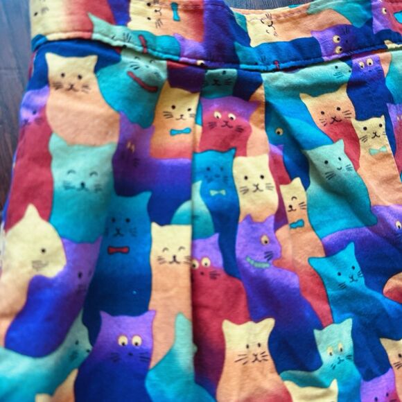 Handmade Rainbow Cat Print Womens Jorts Colorful Festival Pride Waist 29” Size 6 - Picture 15 of 16